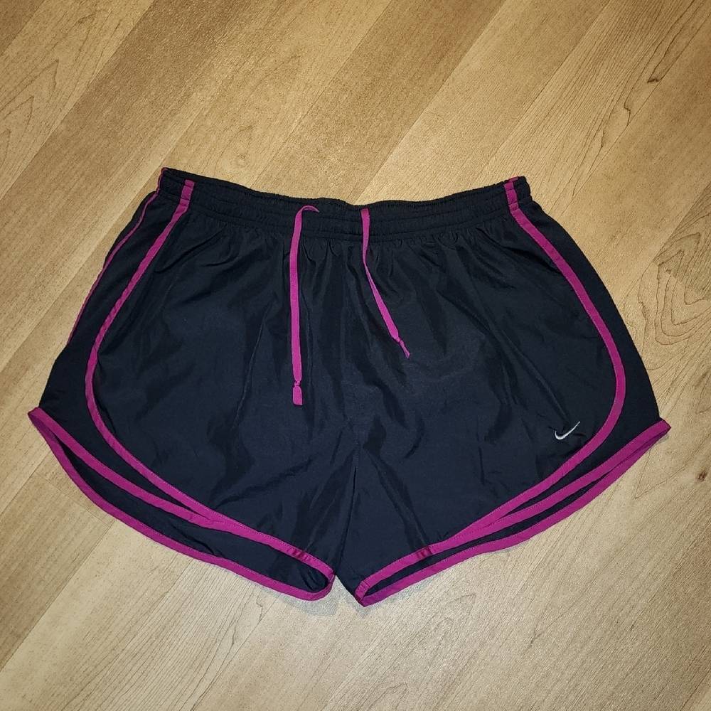 Nike Athletic Shorts Black and Pink with Elastic Waistband